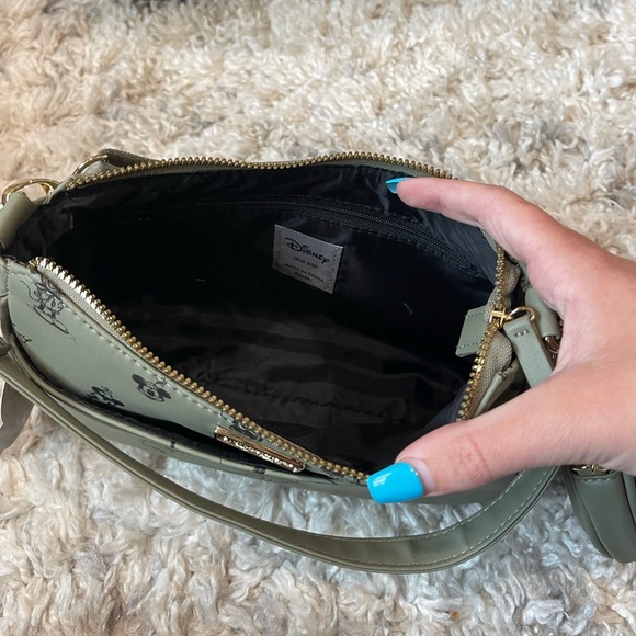 DISNEY MICKEY MOUSE olive green purse with coin pouch exclusive primark bag - Picture 6 of 8